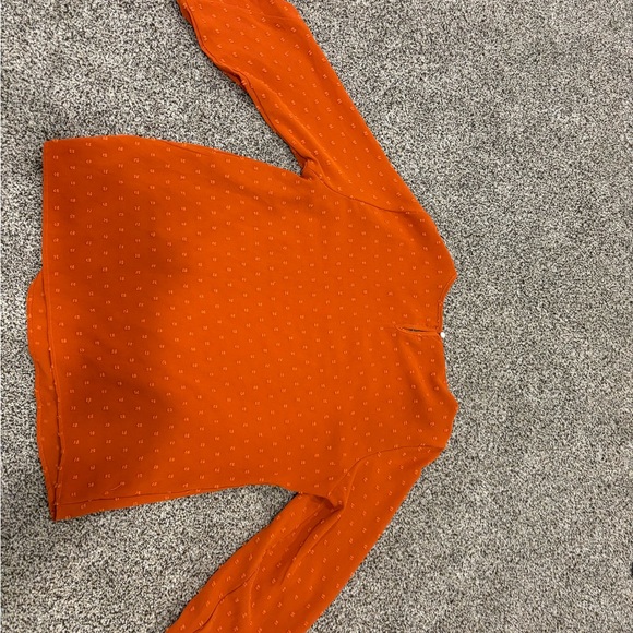 Women's Orange Polka Dot Top - Picture 5 of 6